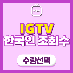 IGTV 한국인 조회수
