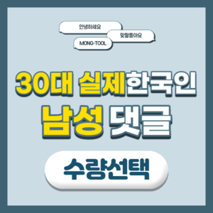 실제 한국인 30대 남성 댓글